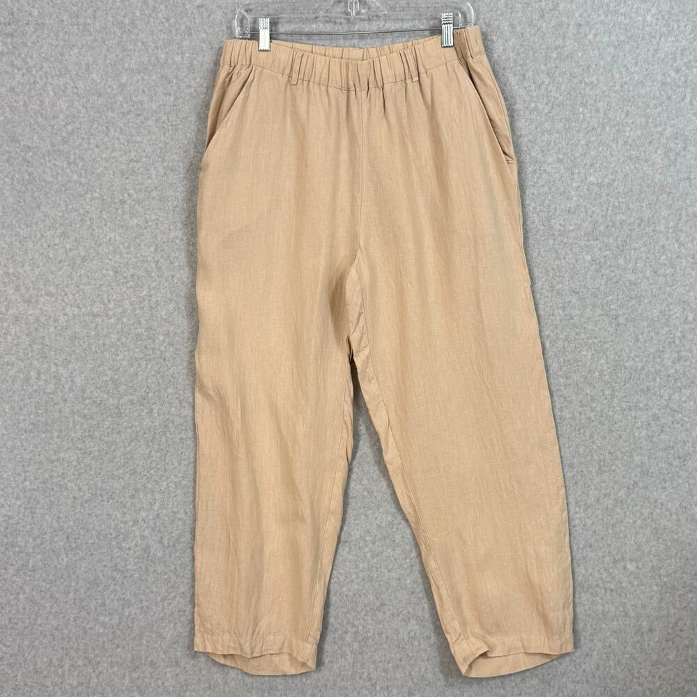 Quince 100% European Linen Pants Size L Pull On Beachy Quiet Luxury Resort Chic